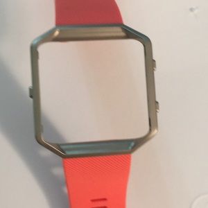coral band W/silver frame for Fit Bit Blaze EUC